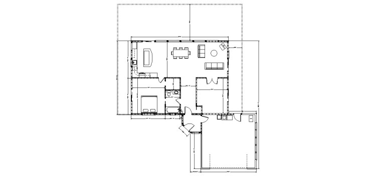 Floor plans for the house, where the onsite manager/chef will live and where the writers will gather for dinner each evening.